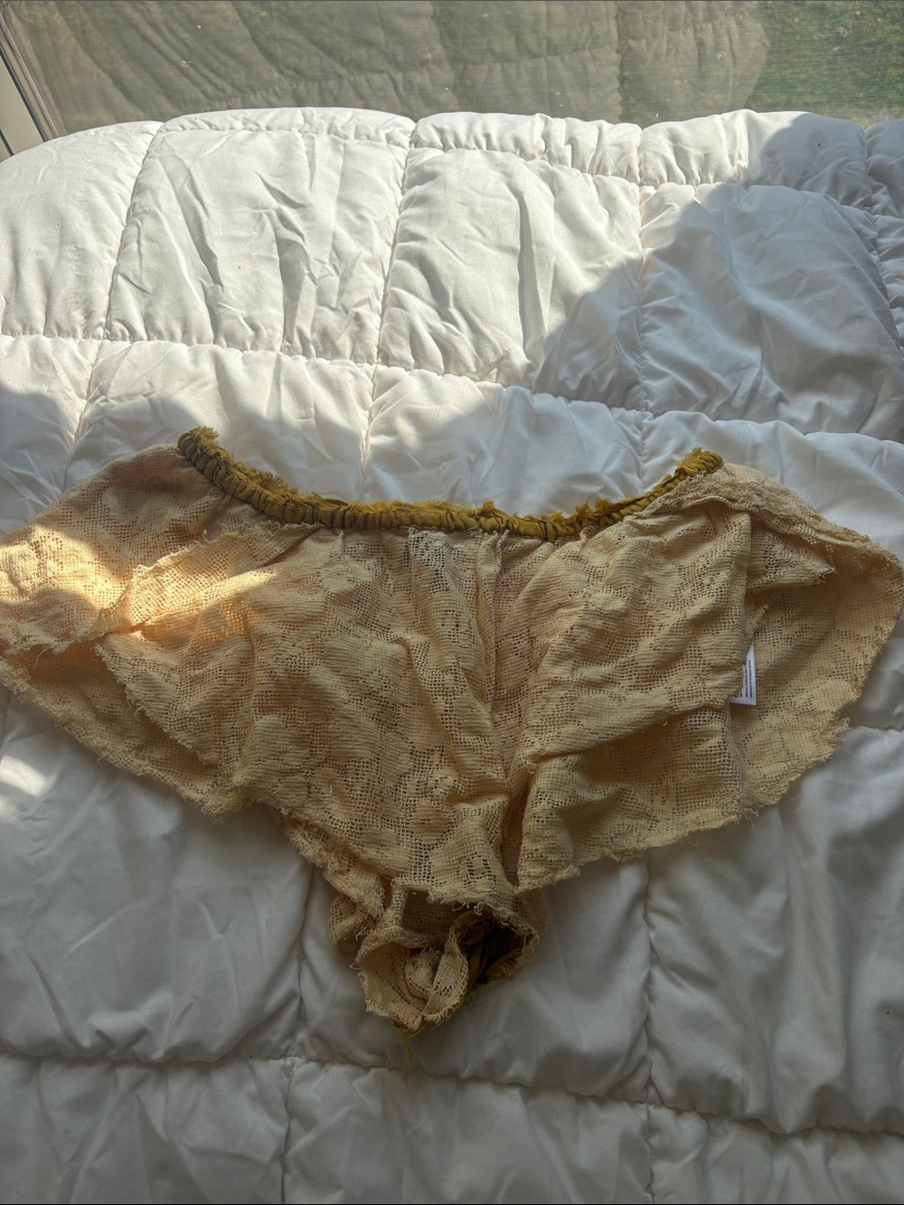 Yellow lace Urban Outfitters sleep shorts
